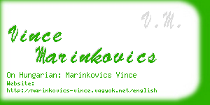 vince marinkovics business card